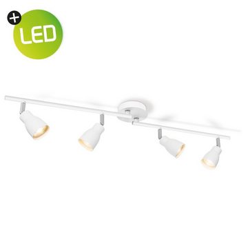 home sweet home Deckenleuchte Deckenspot Deckenbalken ALBA weiß 4fach inkl. GU10 LED Leuchtmittel