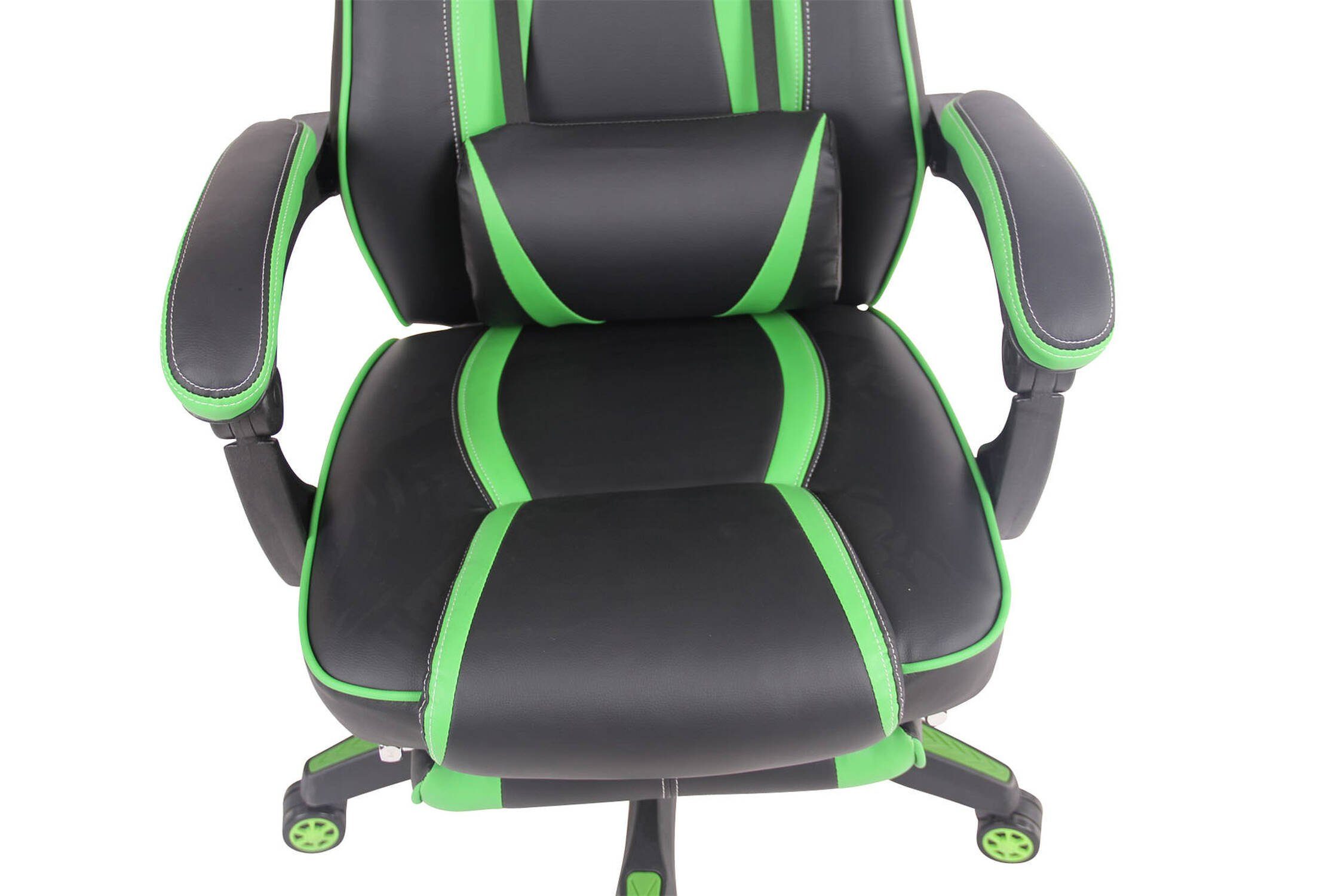 Konferenzstuhl), schwarz/grün Kunstleder Rückenlehne Drehstuhl, höhenverstellbar und Gaming-Stuhl mit Hero (Schreibtischstuhl, Kunststoff Chefsessel, bequemer - TPFLiving 360° - drehbar Sitz: Gestell: schwarz