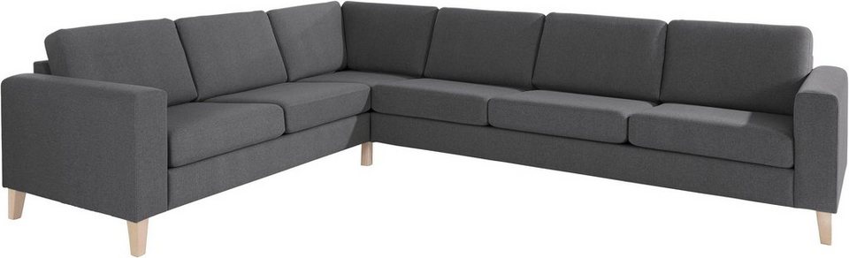 ATLANTIC home collection Ecksofa Terra, mit Wellenunterfederung, langer  Schenkel links oder rechts montierbar