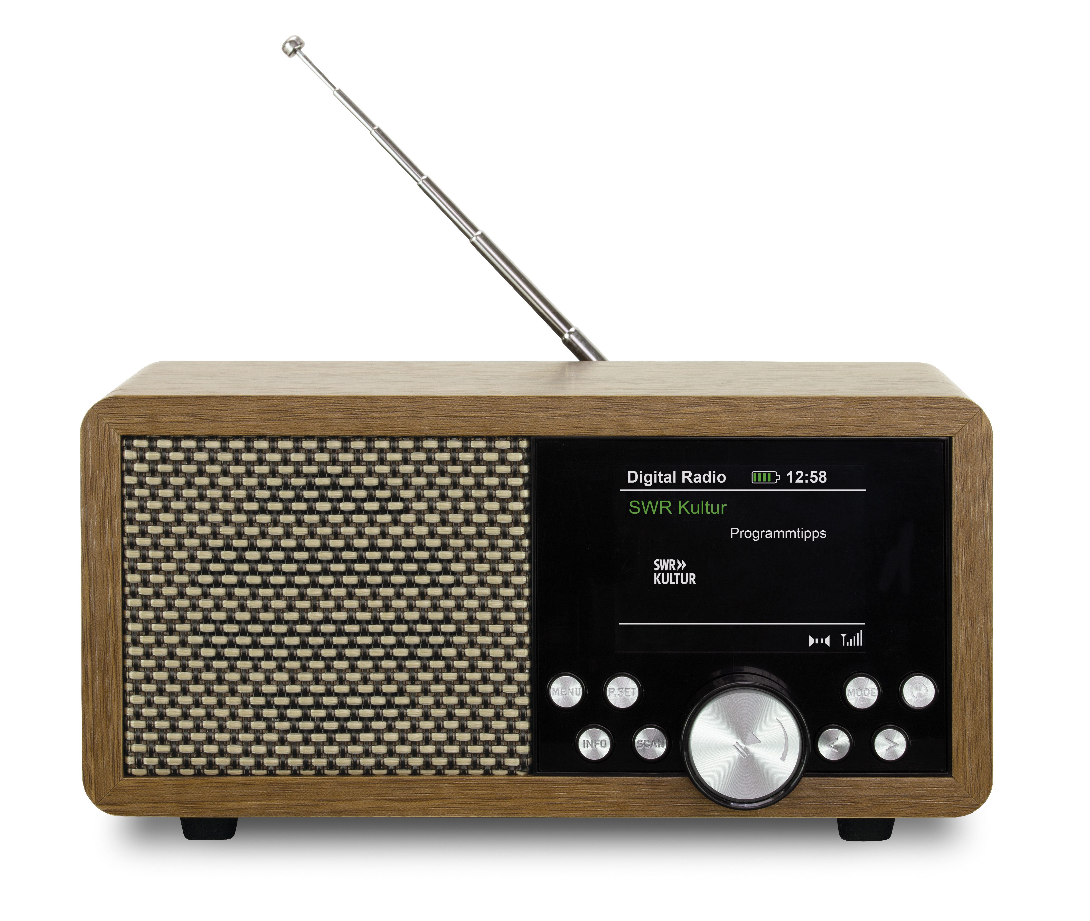 Dynavox DBT600 Digitalradio (DAB) (FM-Tuner, Digitalradio (DAB), 5,00 W, tragbares, digitales UKW-Radio, Wecker, BT, ideal als Küchenradio)