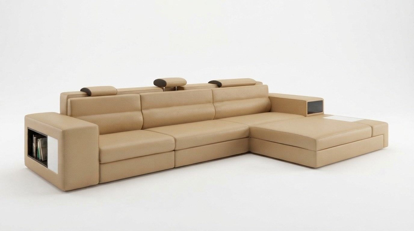 Xlmoebel Ecksofa Designer Eckcouch mit Hocker in modernem Polsterdesign, Ecksofa, Hergestellt in Europa