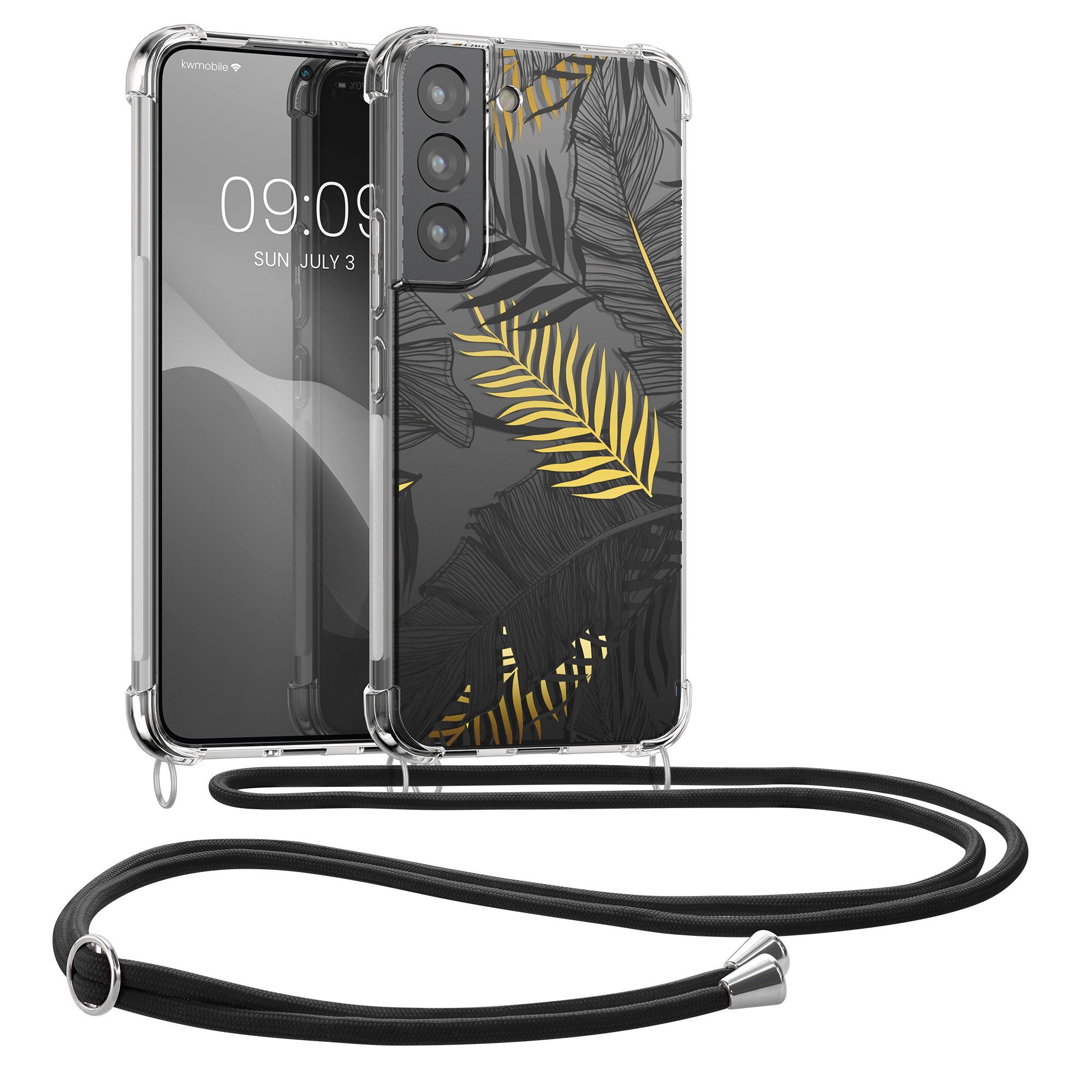 kwmobile Handyhülle Hülle für Samsung Galaxy S22, Silikon Handyhülle mit Kette - Handykette Handyband