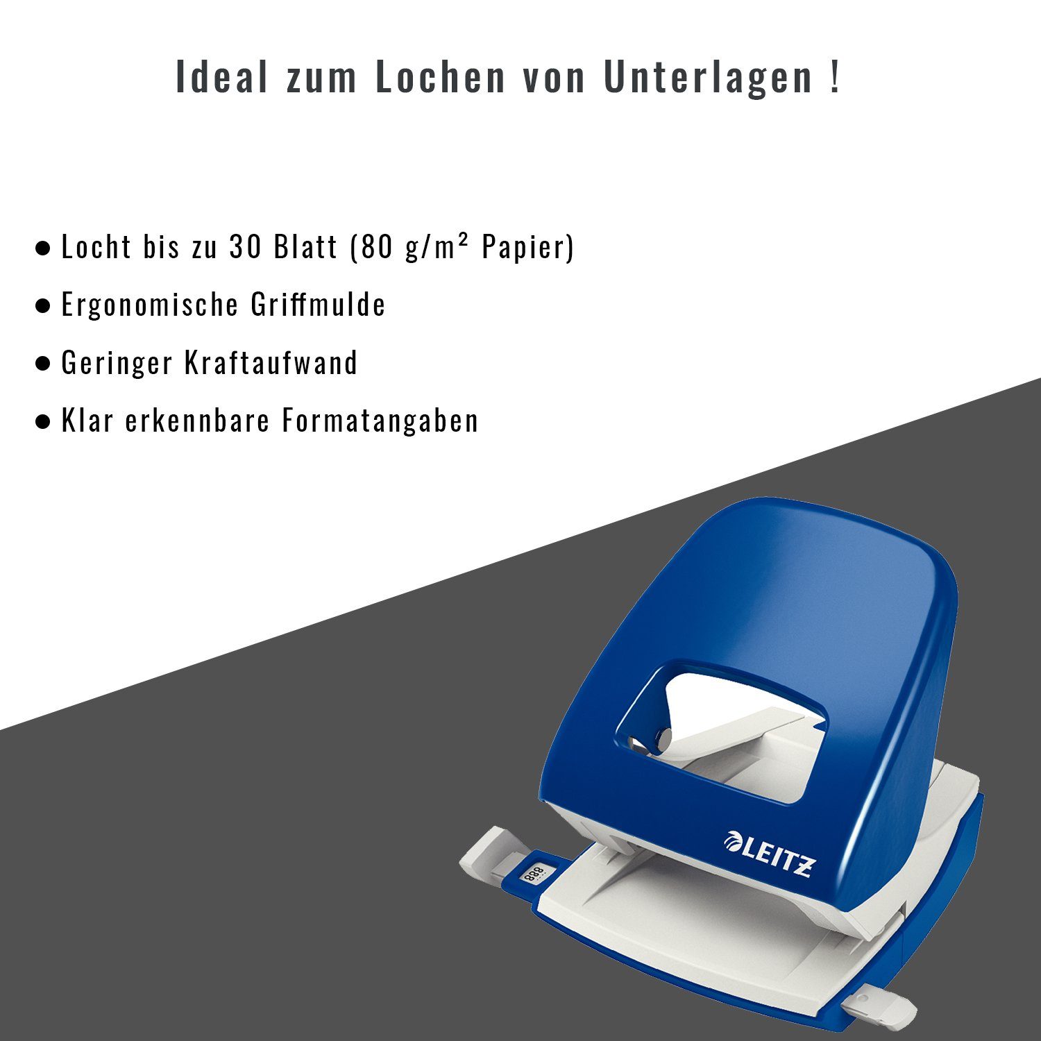 Bürolocher für 30 A6 LEITZ NeXXt A5, Blatt, blau A4, bis Locher Lochstanzer