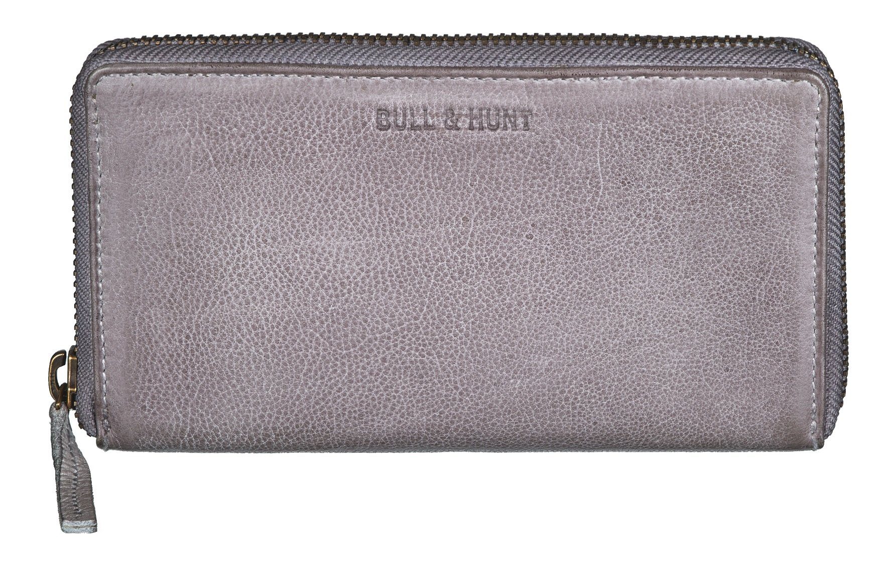 Bull & Hunt Geldbörse large zip wallet steel grey