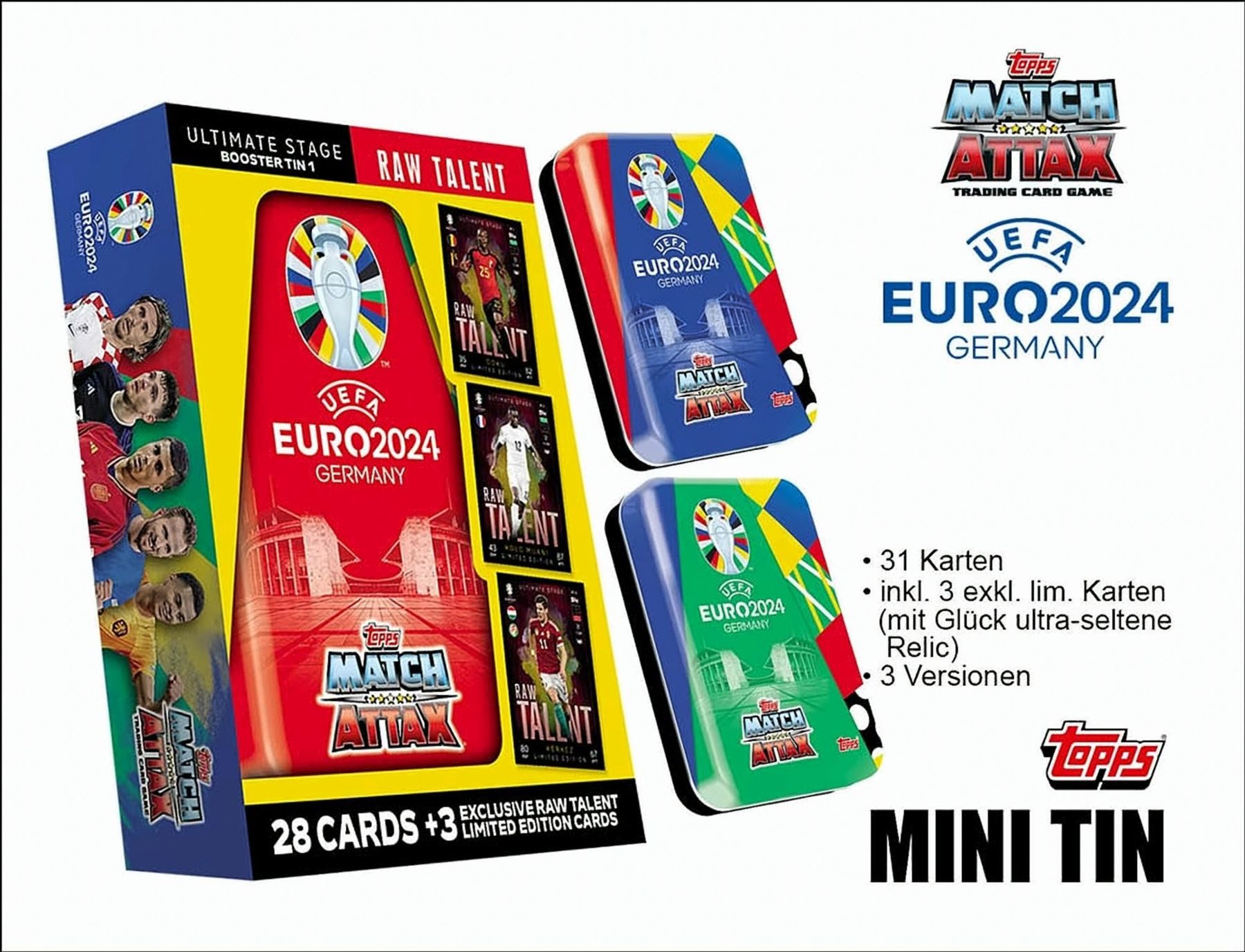Topps Sammelkarte UEFA EURO 2024 Match Attax TC Mini Tin