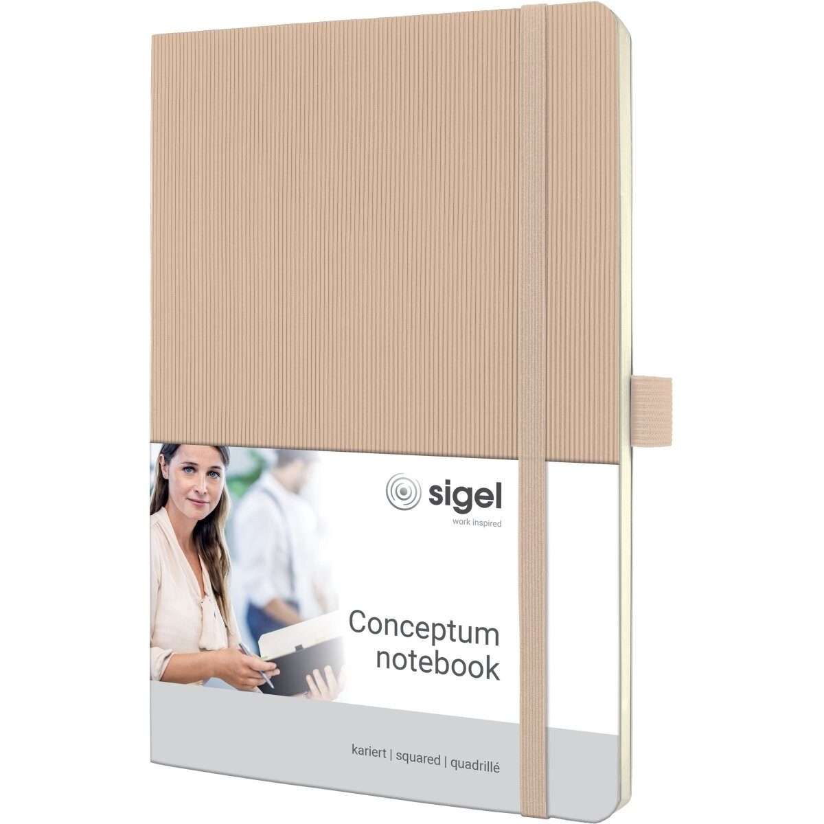 Sigel Notizbuch Notizbuch Conceptum A5 97 Blatt Softcover kariert 80g beige