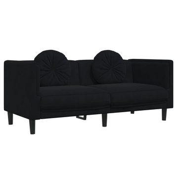 vidaXL Sofa Sofa mit Kissen 2-Sitzer Schwarz Samt