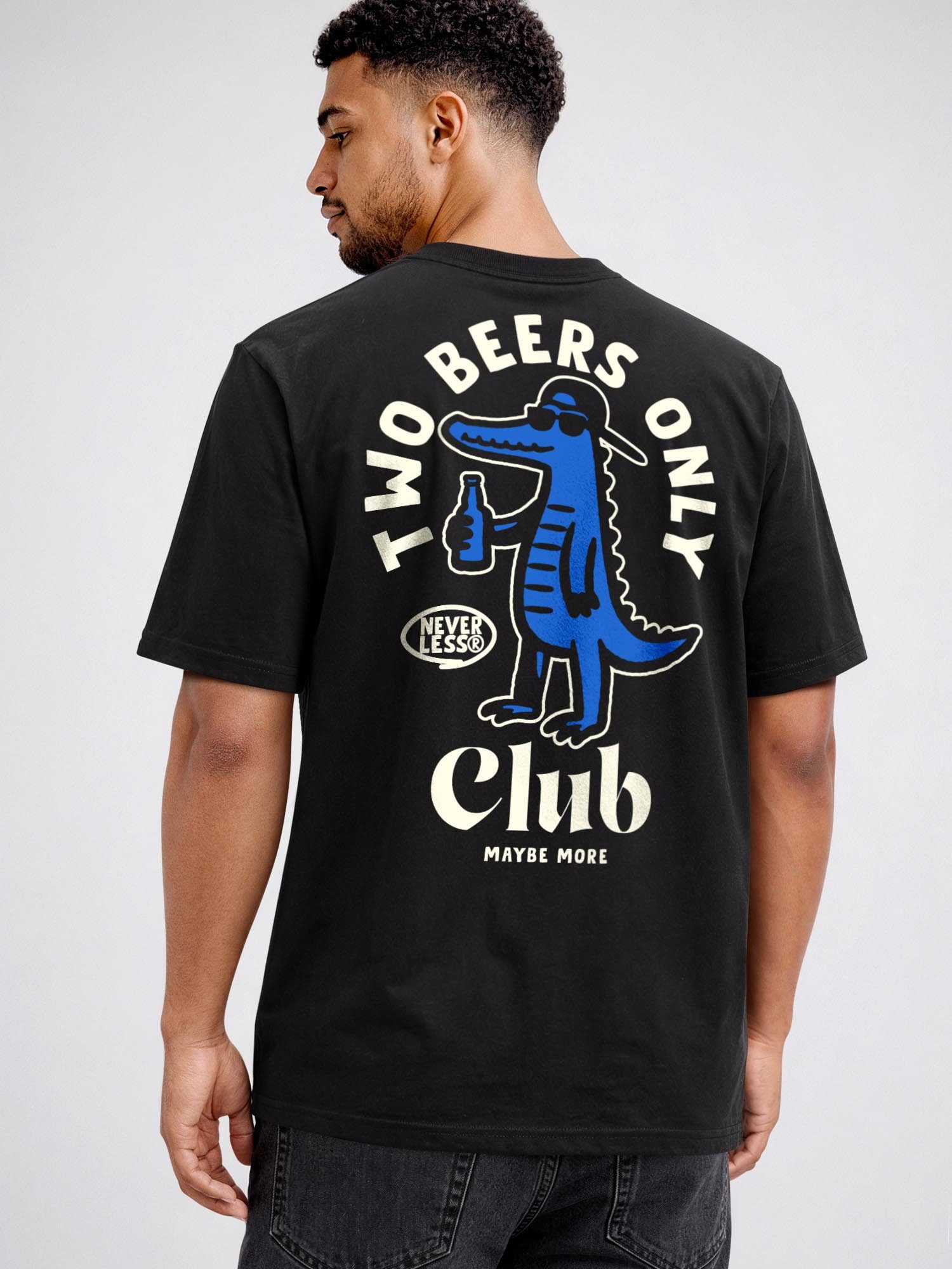 Neverless Oversize-Shirt Herren T-Shirt - Two Beers only - Oversized Relaxed Fit Sommer mit Print