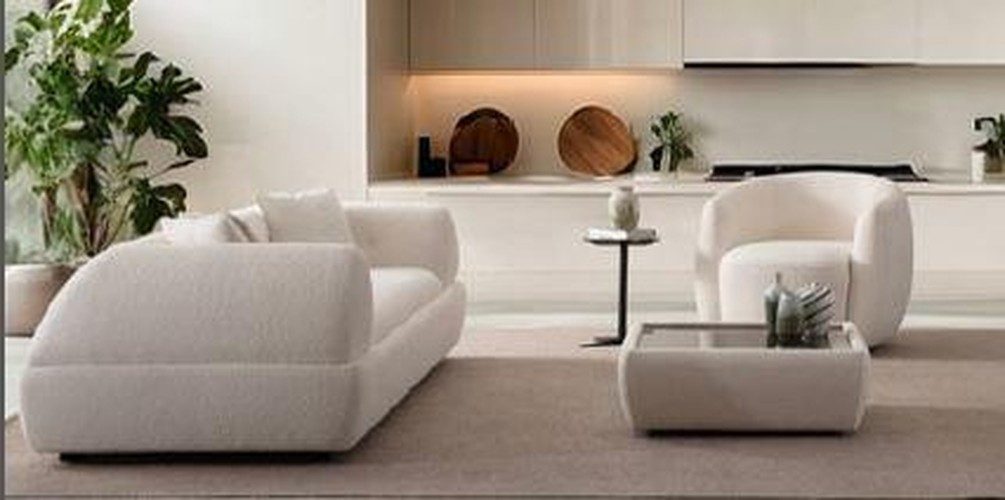 Xlmoebel Wohnzimmer-Set Sofa Sessel Kaffeetisch Beige Modern Wohnzimmer komfortabel