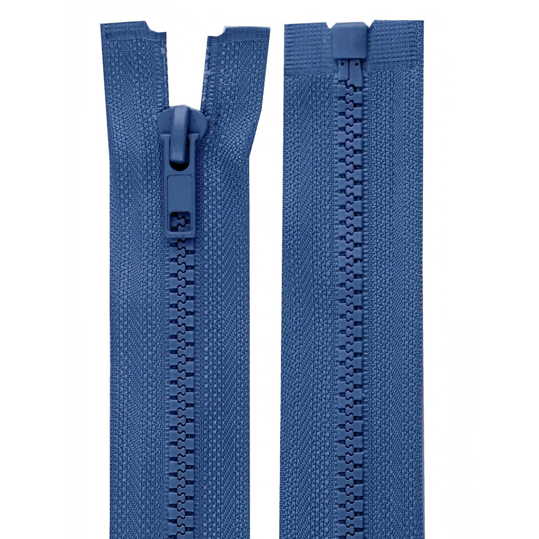 maDDma Reißverschluss 1 Reißverschluss Profil 5mm 70 cm teilbar, Autolock, Farbwahl, jeansblau