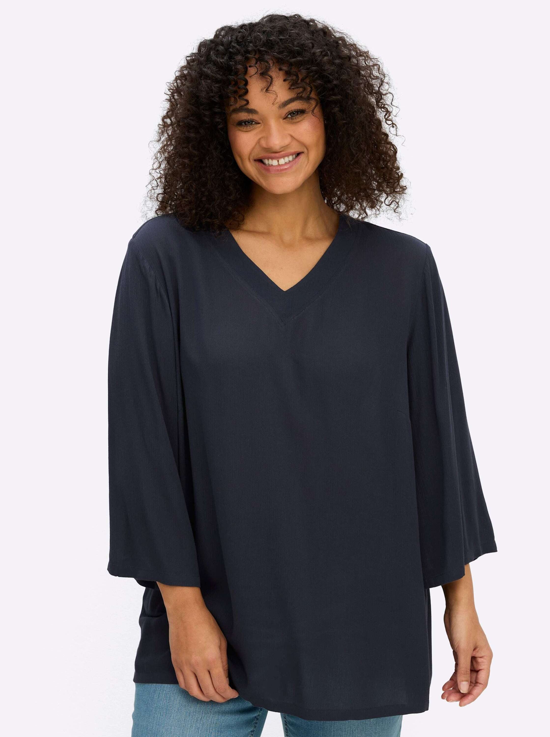 Sheego Klassische Bluse Tunika 3/4-Arm