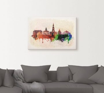 Artland Leinwandbild Dresden Deutschland Skyline, Deutschland (1 St), auf Keilrahmen gespannt