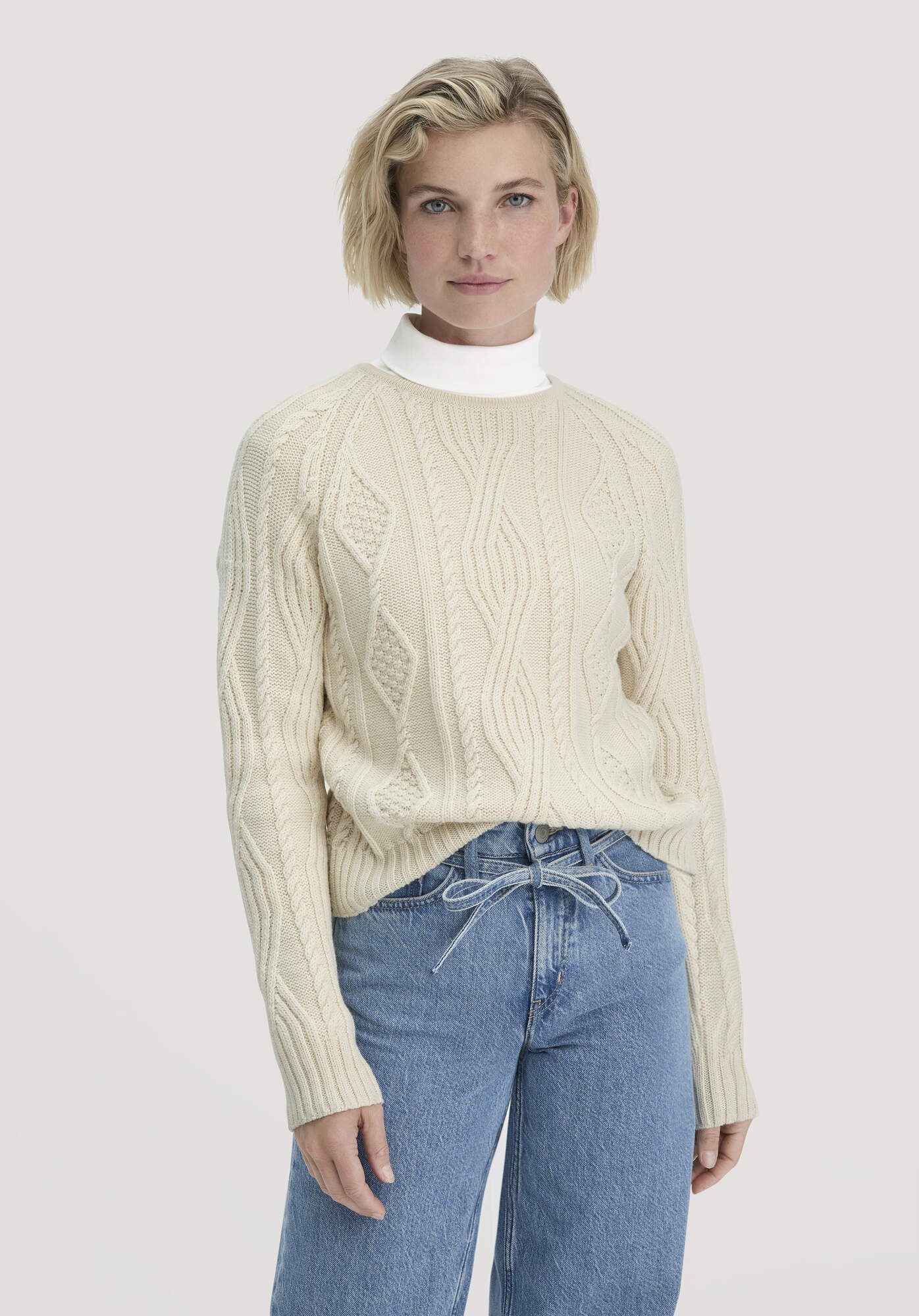 Hessnatur Strickpullover aus Bio-Schurwolle und Bio-Baumwolle (1-tlg) günstig online kaufen