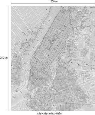 Komar Vliestapete NYC Map, (1 St), 200x250 cm (Breite x Höhe), Vliestapete, 100 cm Bahnbreite