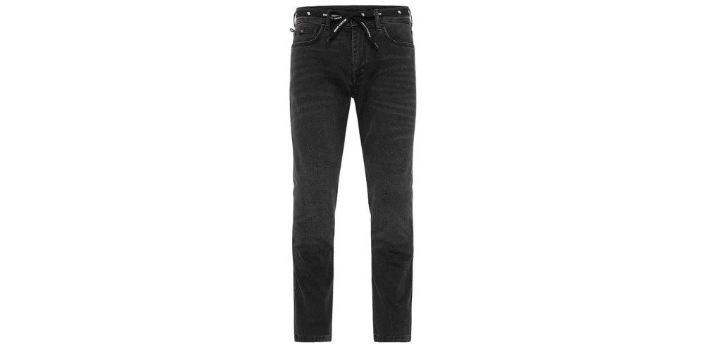 Riding Culture Motorradhose Tapered Slim Black Motorrad Jeans Knieprotektoren enthalten