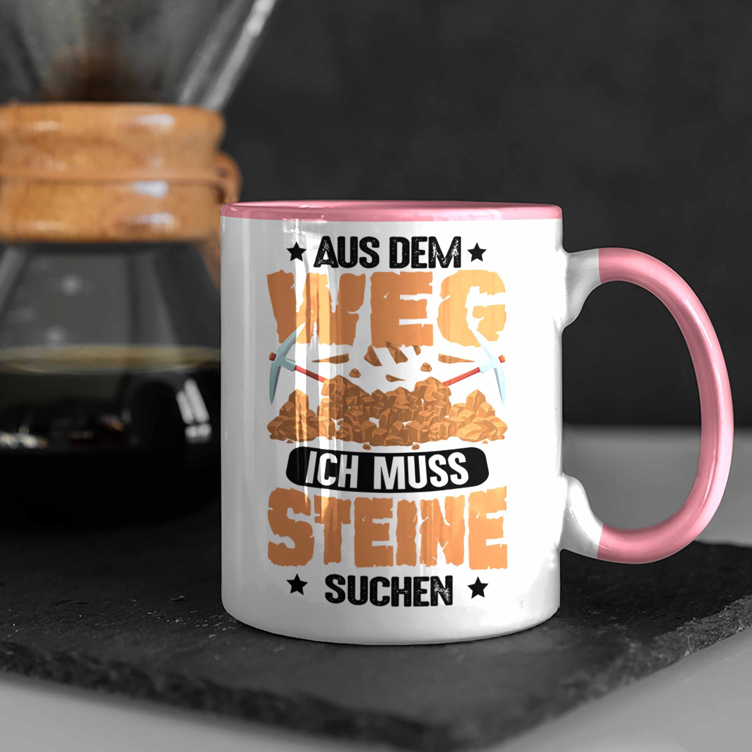 Rosa - Steine Tasse Geschenk Spruch Geologen Tasse Trendation Beruf Lustig Geologist Geologe Lustiger Geologie für Trendation