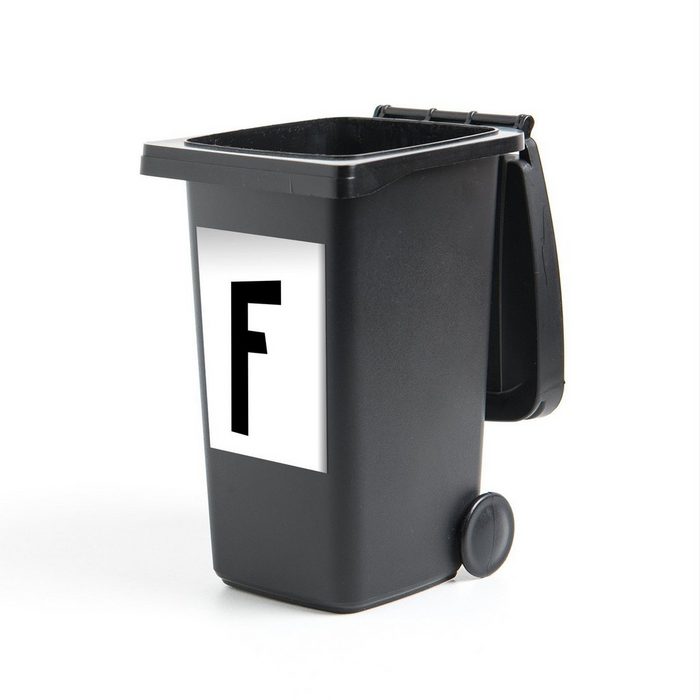 MuchoWow Wandsticker Kinder Illustration der Buchstaben des Alphabets "F" auf einem weißen (1 St) Mülleimer-aufkleber Mülltonne Sticker Container Abfalbehälter