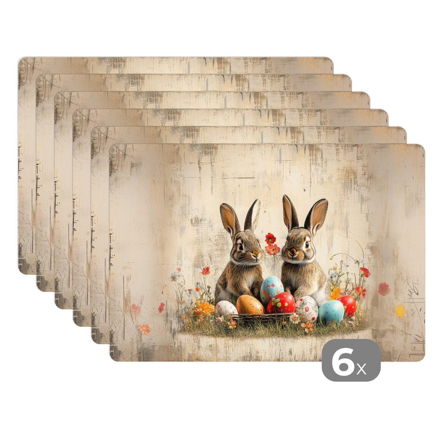 MuchoWow Platzset Kaninchen - Blumen - günstig online kaufen