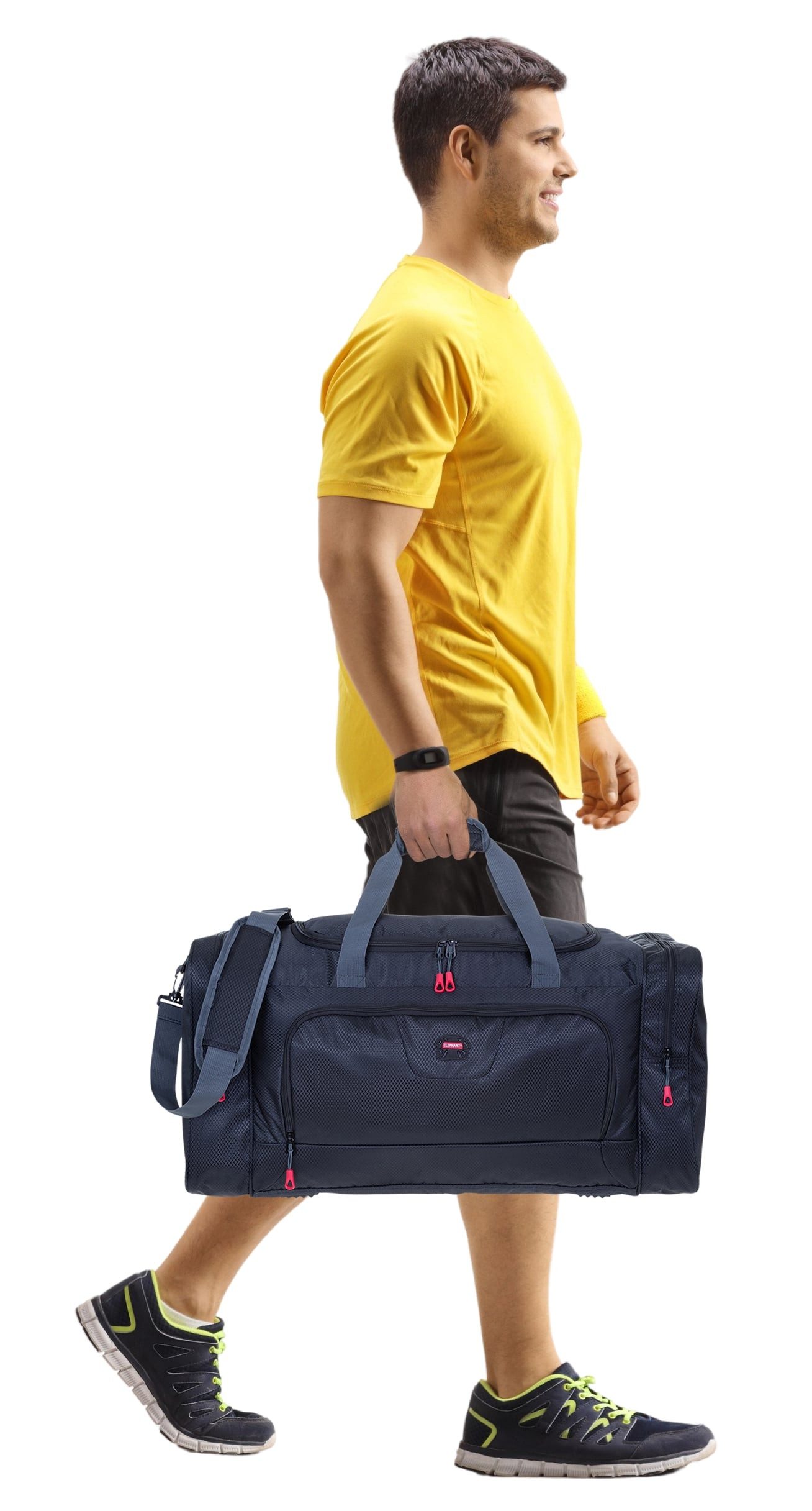 ELEPHANT Sporttasche groß Reisetasche Sport Tasche Trainer L 55 cm, 40 Liter Saunatasche Fußball Large Gym + Trinkflasche