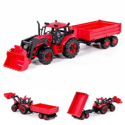 Polesie Spielzeug-Auto Spielzeug-Traktor 91871, Anhänger Frontschaufel Schwungantrieb Radlader