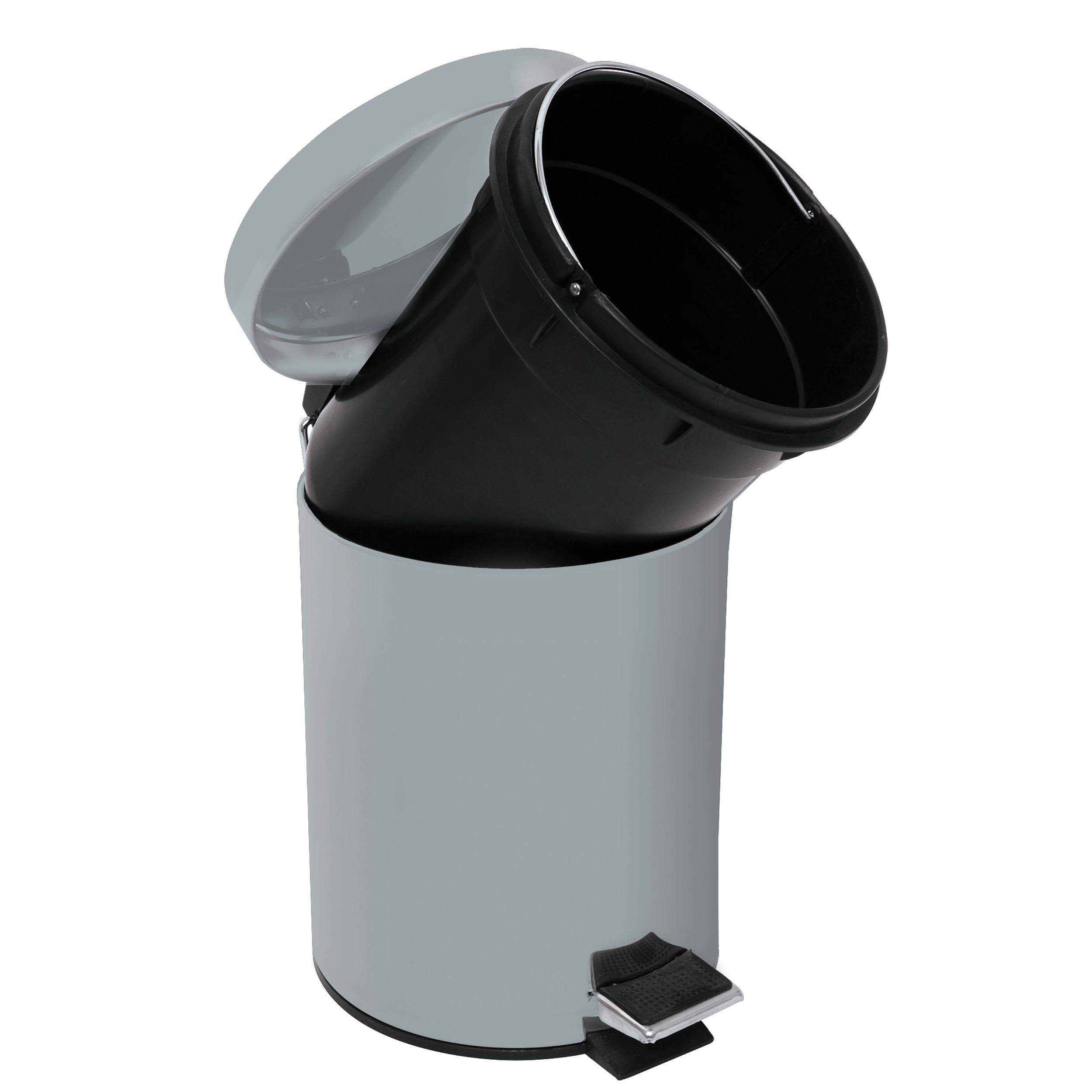MSV Kosmetikeimer Treteimer uni, rostfreier Edelstahl, mit herausnehmbarem Inneneimer, 3L