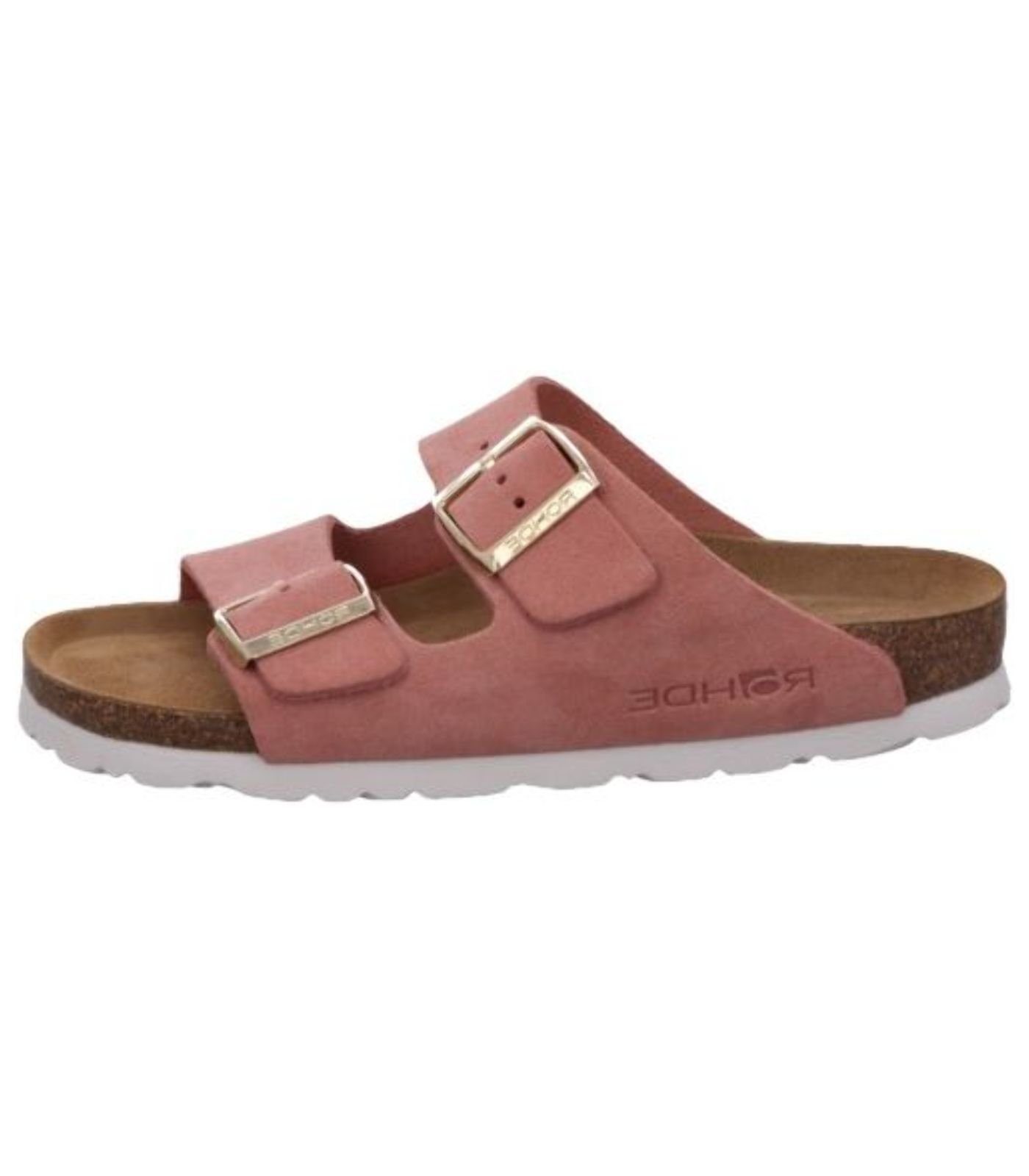 Veloursleder Hausschuhe Rosa Pantolette Rohde