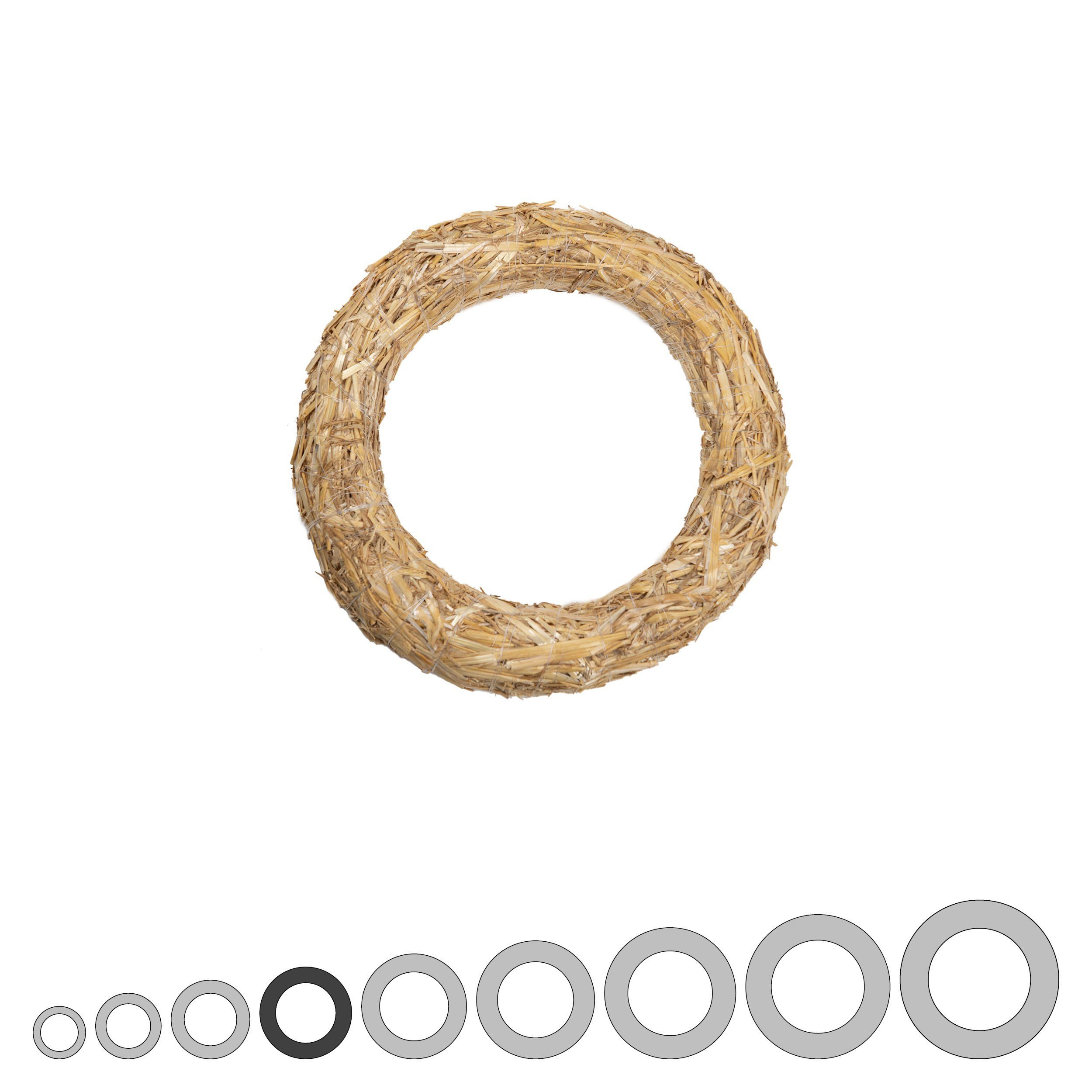DekoPrinz® Bastelkranz Natur Strohkranz / Strohrömer Rohling, Ø20 cm, 3 cm Stärke – Bild 3 von 3