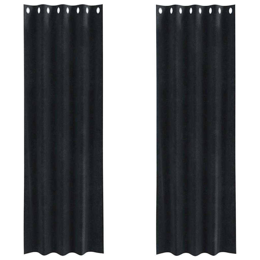 vidaXL Verdunkelungsvorhänge 2 pcs Schwarz 140 x 260 cm Samt (2 St), Samt
