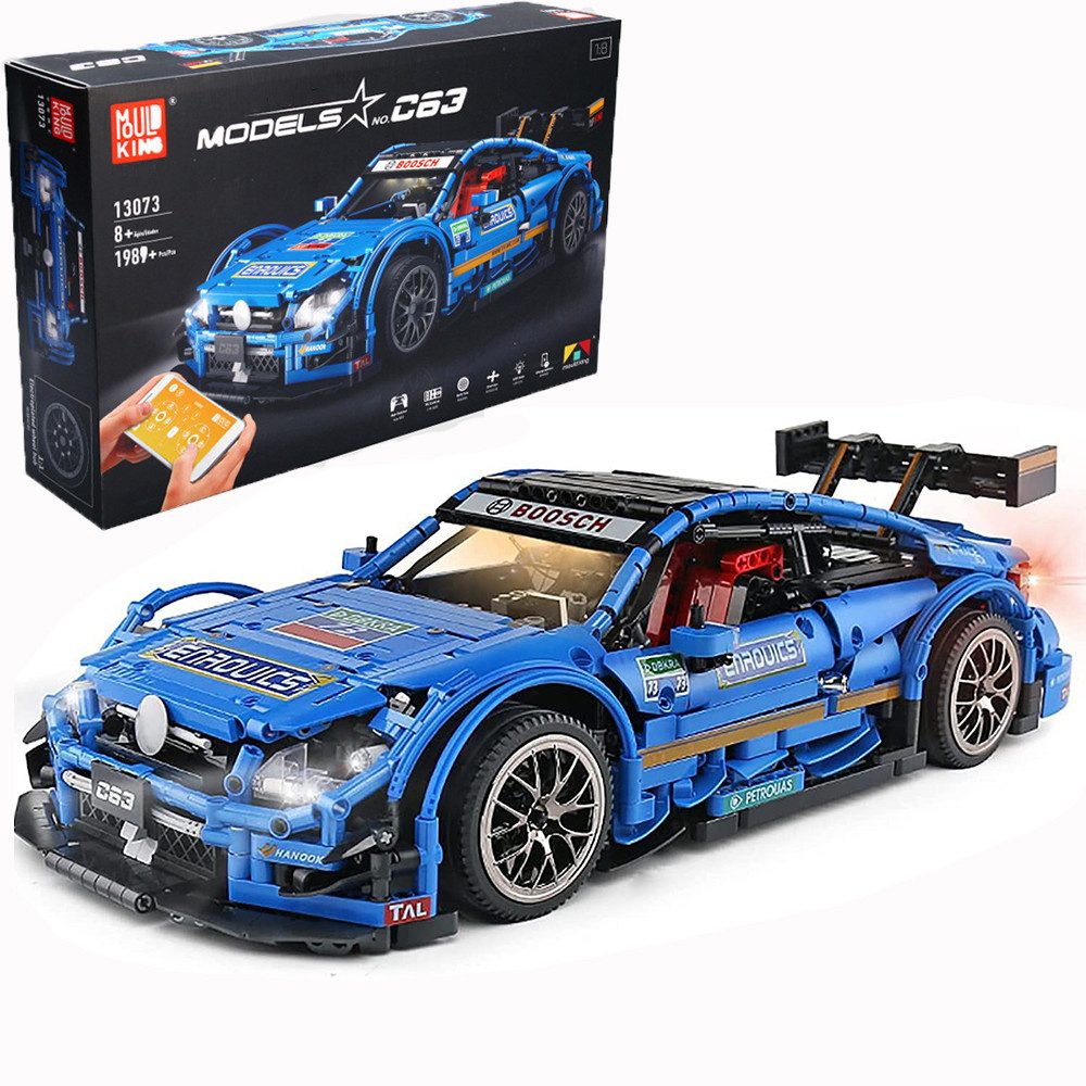 Mould King 13073 Ferngesteuerter Sportwagen MOC Klemmbausteine 1989 Teile Konstruktionsspielsteine, (Set, 1989 St)