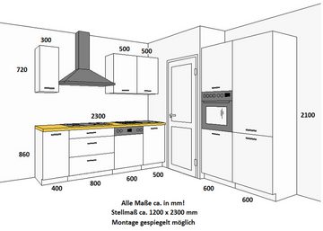 Küchen-Preisbombe Küchenzeile Stilo Weiß 230 + 120 cm Küchenblock Einbauküche Landhaus Küche