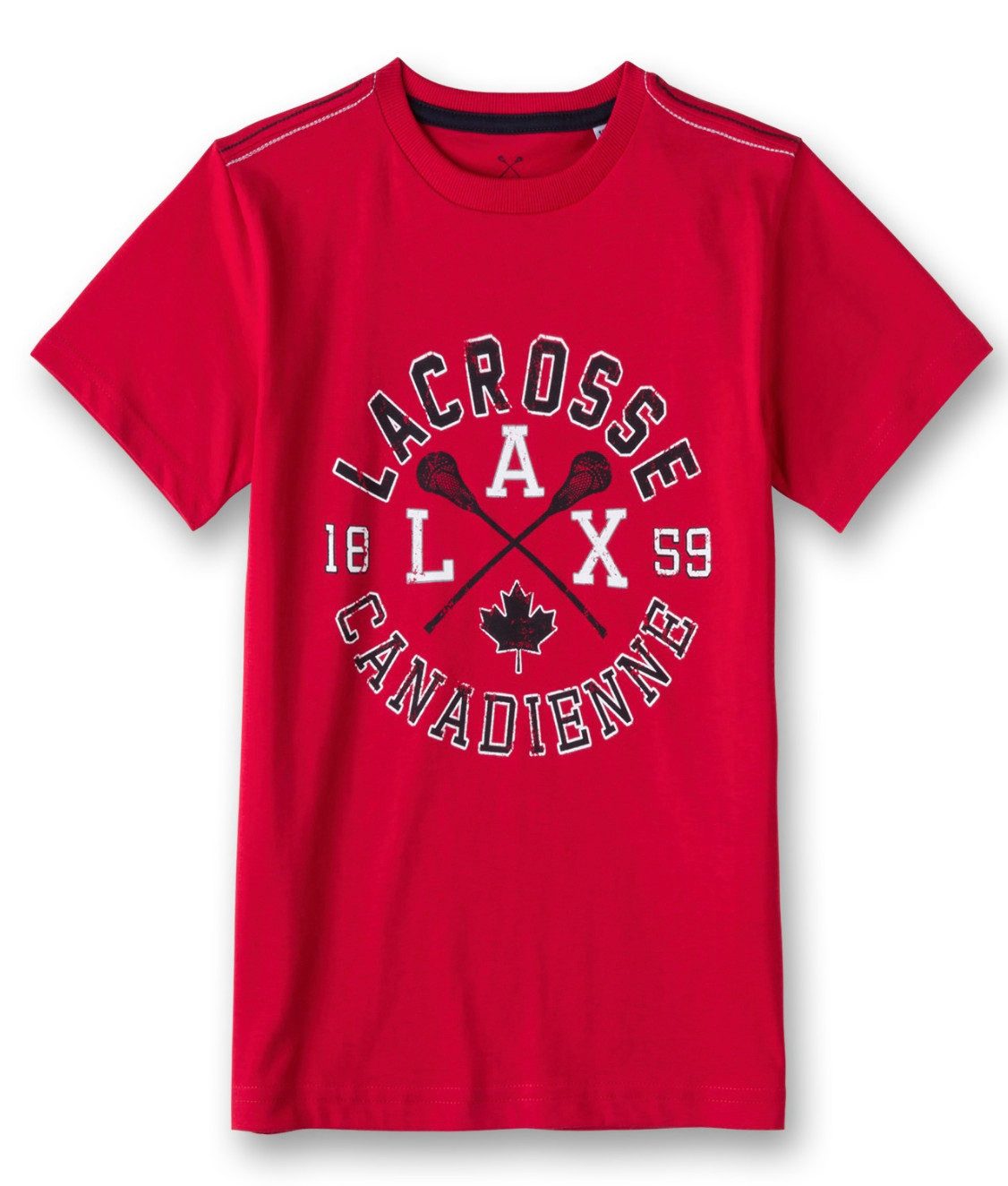 LACROSSE Canadienne T-Shirt Lacrosse Jungen T-Shirt aus Baumwolle mit Frontprint