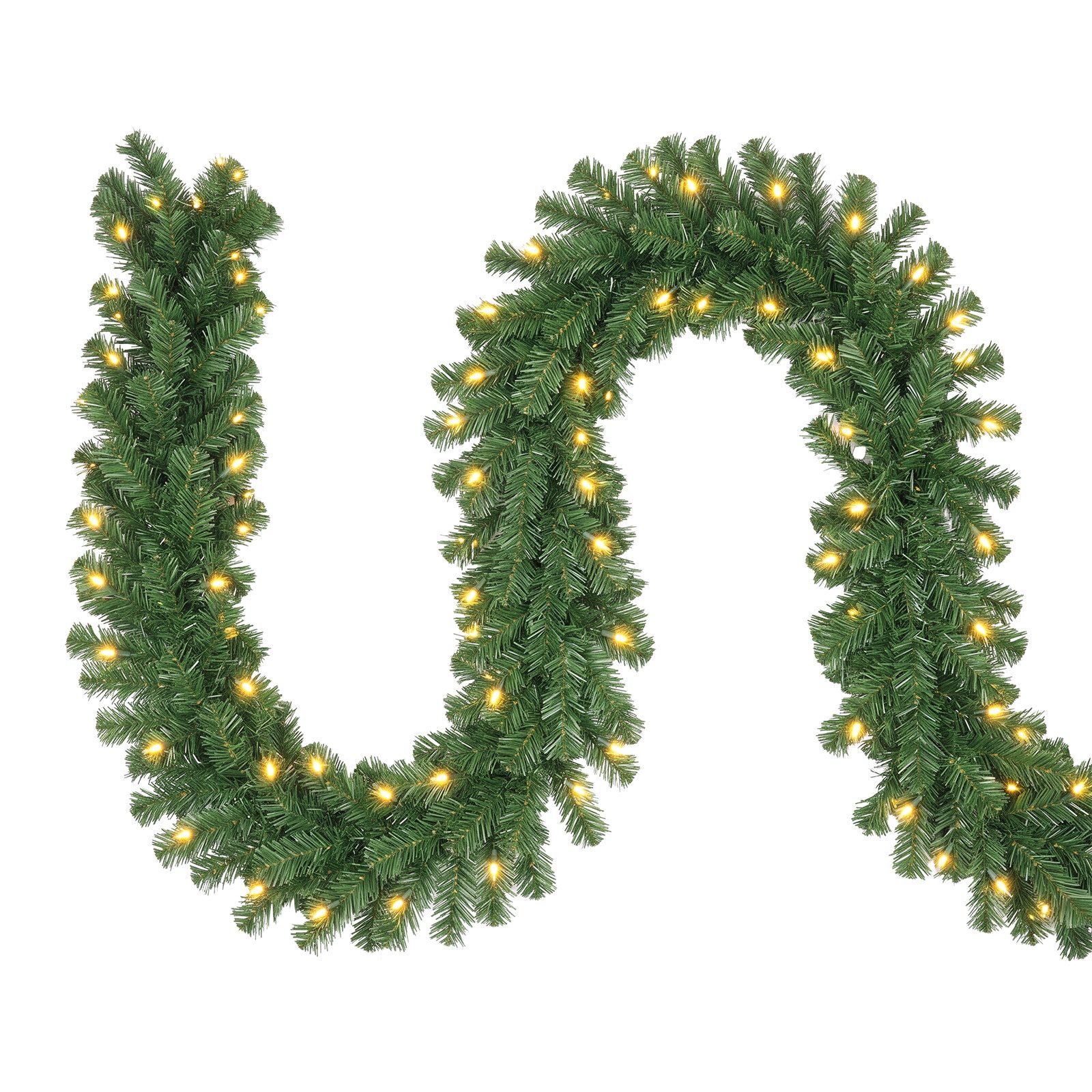 Kunstgirlande Weihnachtsgirlande 3m 5m 10m Tannengirlande Beleuchtet Außen Tanne, Salcar, 3m mit 100 LEDs