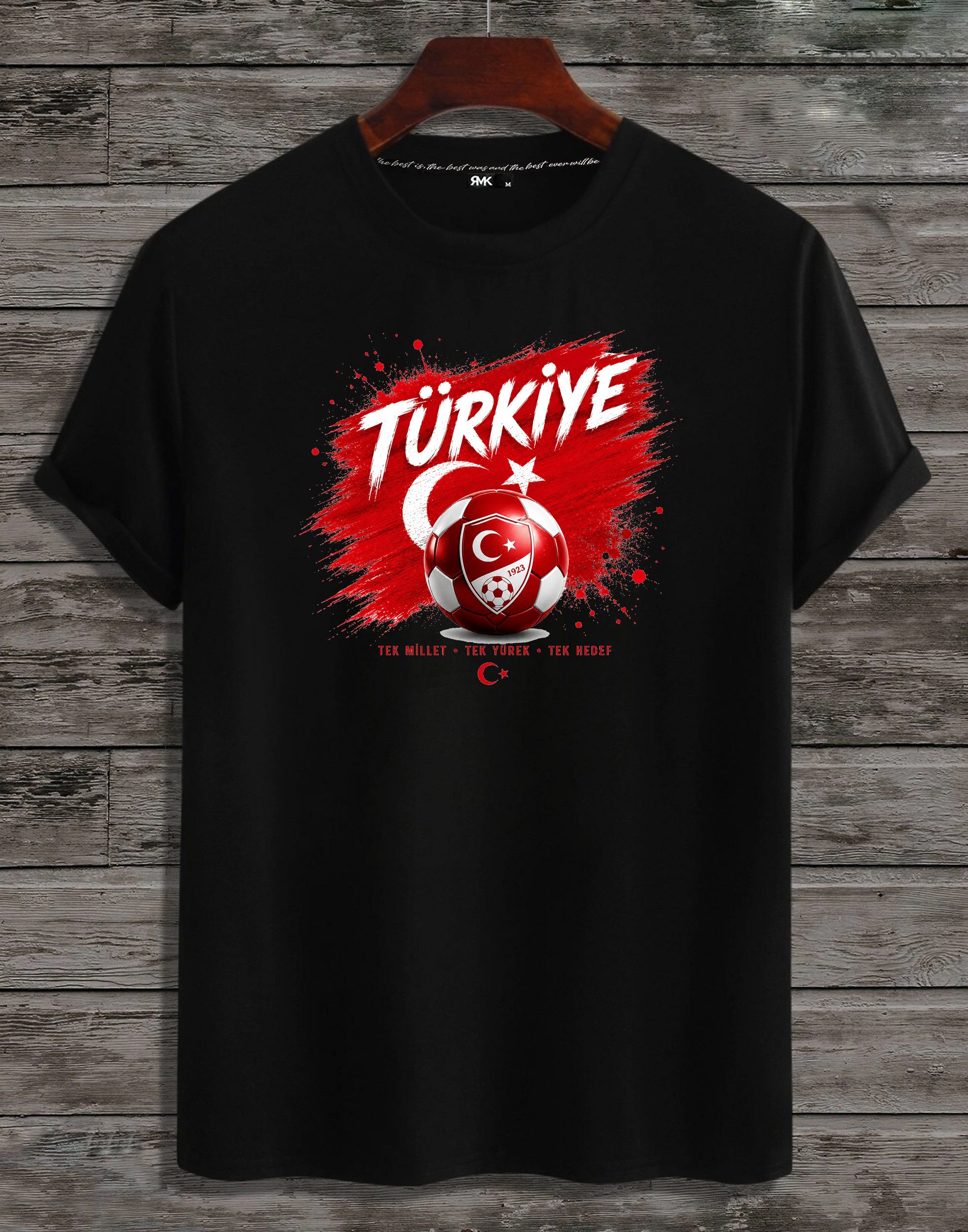 T-Shirt Herren Shirt Rundhals Basic Fußball Turkiye