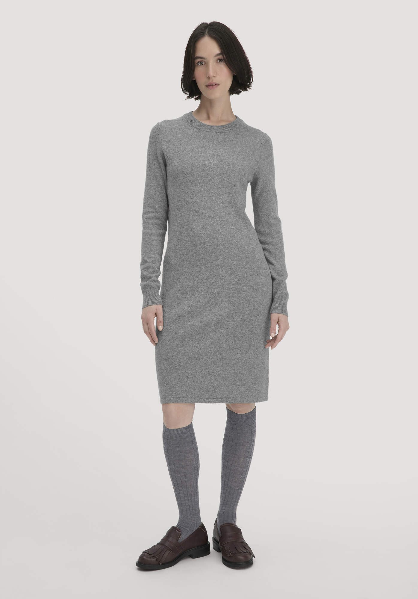 Hessnatur Strickkleid aus Bio-Schurwolle mit Kaschmir (1-tlg) günstig online kaufen