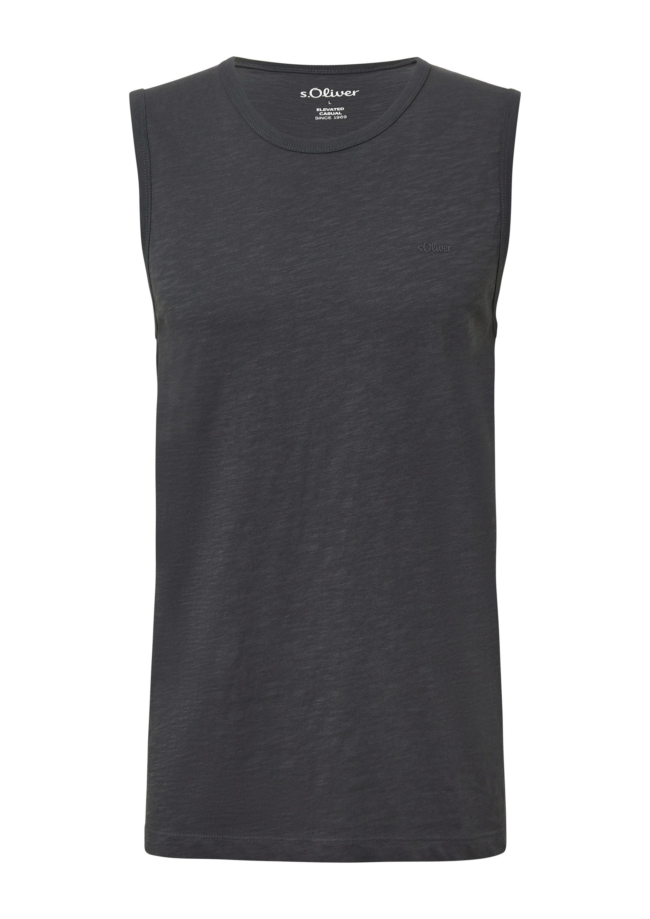 s.Oliver Muskelshirt T-Shirt Baumwoll-Tanktop mit Flammgarnstruktur günstig online kaufen