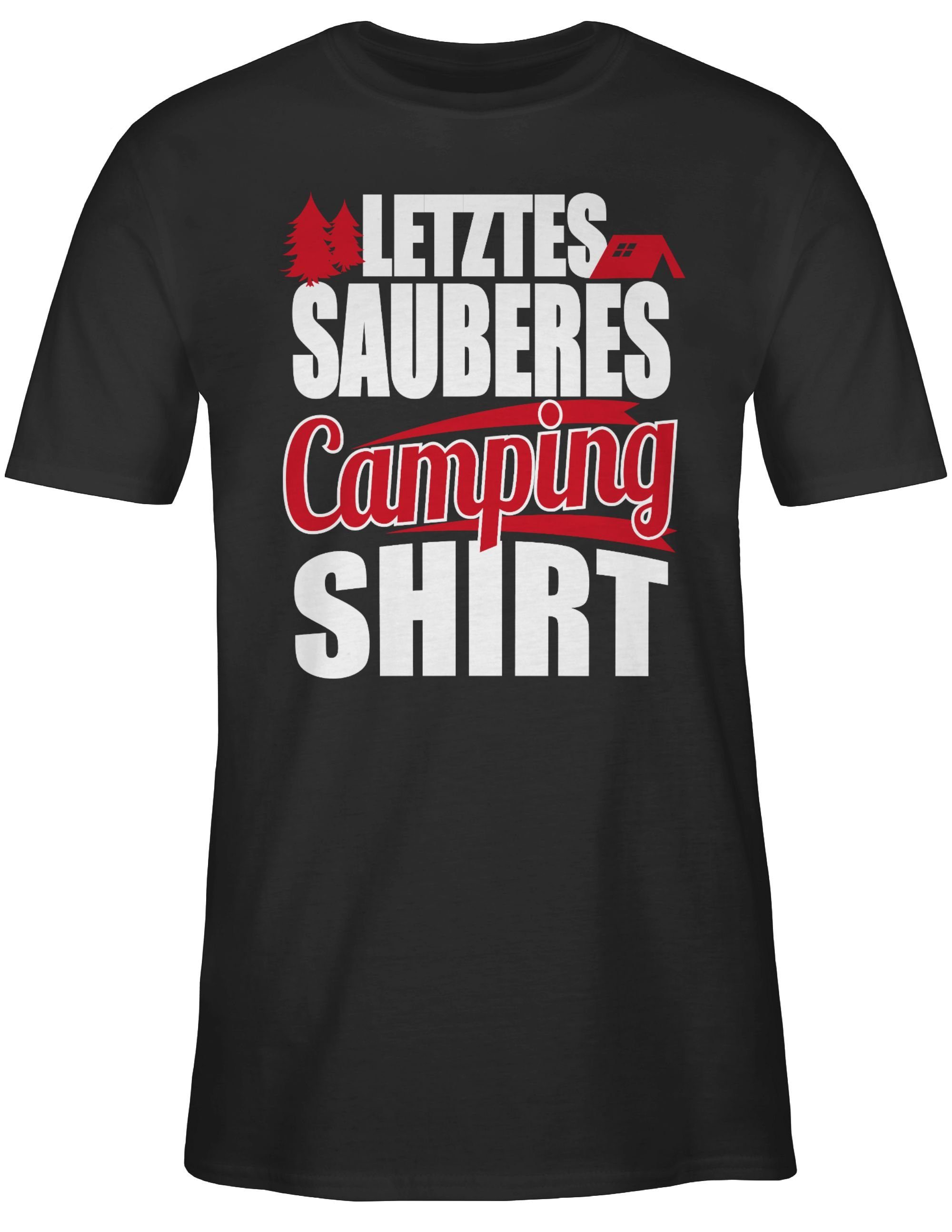 Shirtracer T-Shirt Hobby Outfit sauberes Letztes Camping Shirt 1 Schwarz