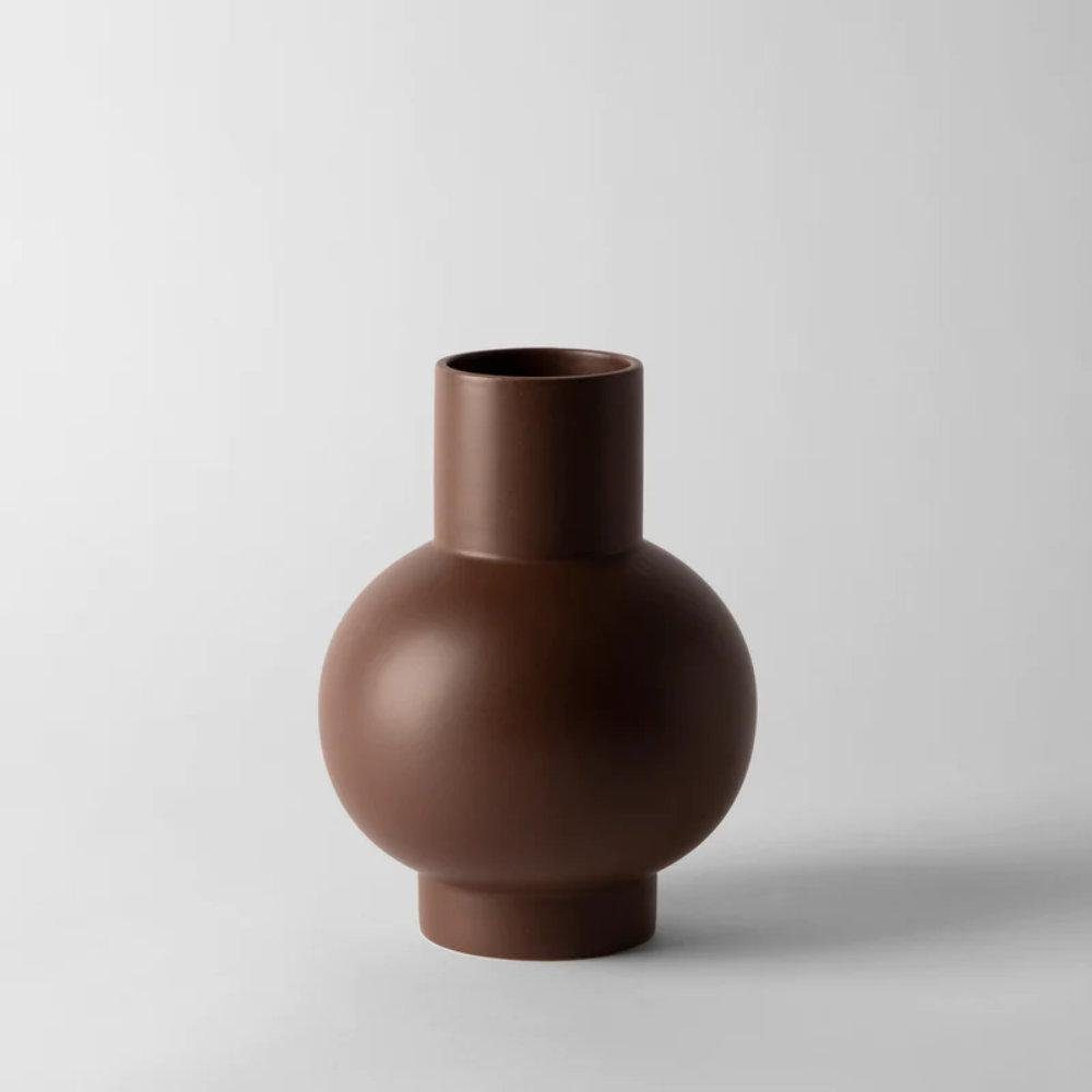 Raawii Dekovase Vase (Large) Strøm Chocolate