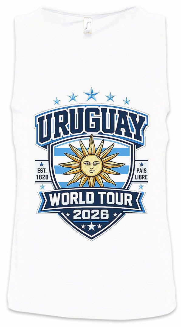 Urban Backwoods Tanktop Team Uruguay 2 Ärmelloses T-Shirt Team La Celeste WM Montevideo Charrúa Garra Fußball Soccer