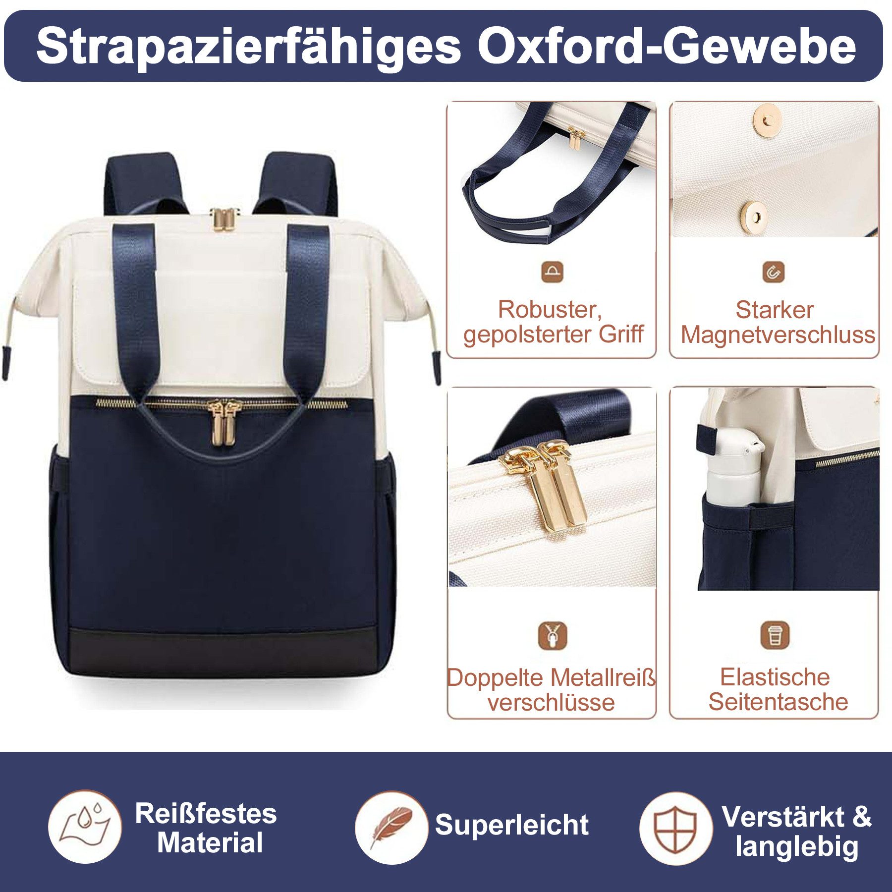 Mutig Rucksack Rucksakck Damen 16 Zoll,Diebstahlsicher Cityrucksack Wasserdicht (Laptop Schulrucksack Tagesrucksäcke Handtasche 2 in 1, Schultasche Teenager, Backpack Women, Elegant modische, große Kapazität), für Damen und Herren,College,Reisen, Business, Alltag,Indoor & Outdoor