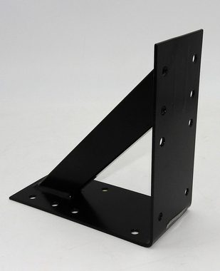 dynamic24 Holzkonstruktionsbeschlag, Großer Stahl Winkel 20x20x9 3mm Holzverbinder verstärkt schwarz