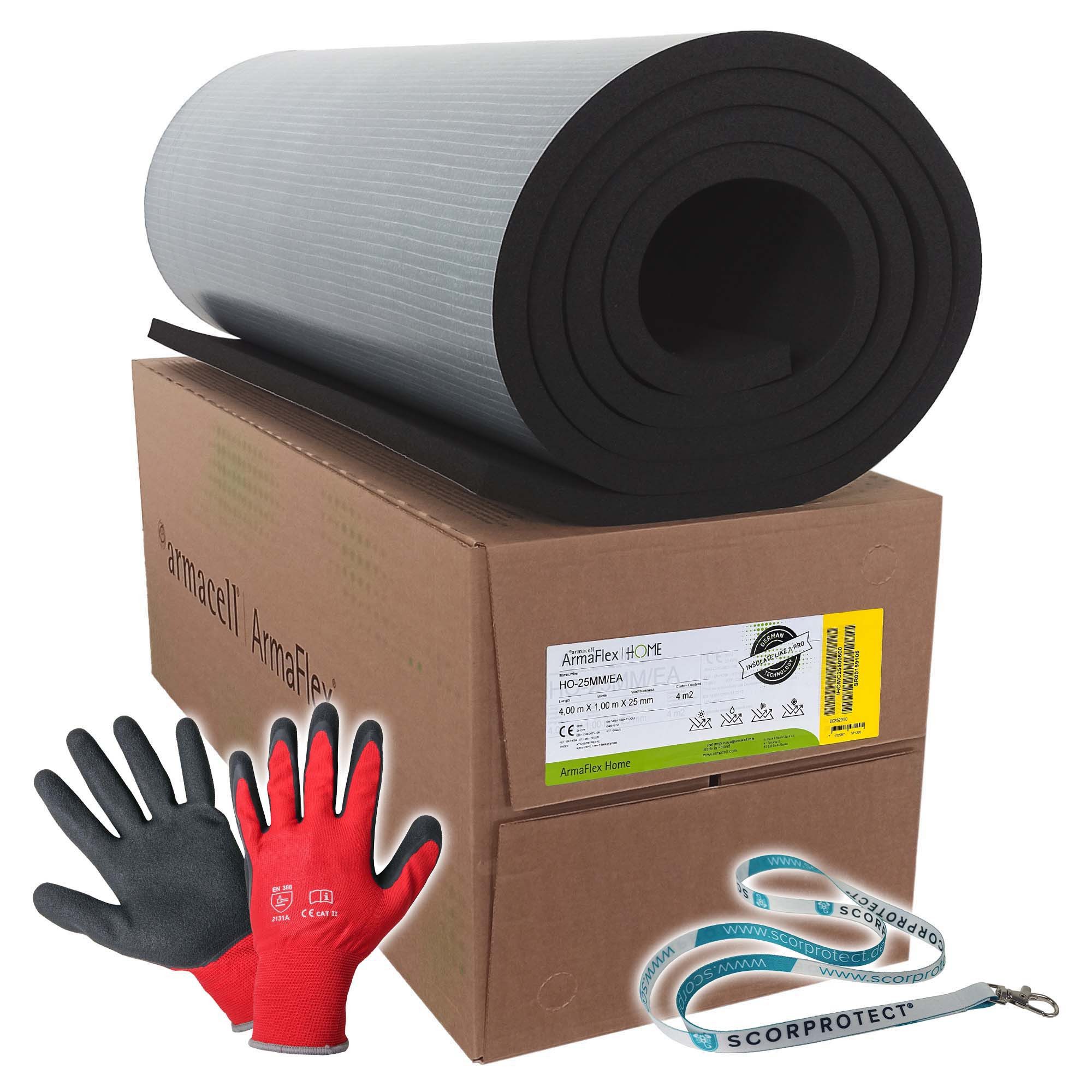 Scorprotect® Rollladenkastendämmung Armacell Armaflex Home Kautschuk Platten selbstklebend