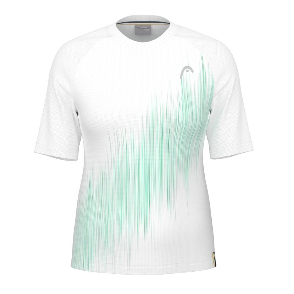 Tennisshirt Performance 2024 (Polyester-Jacquard, schnelltrocknend) weiss/mintgrün