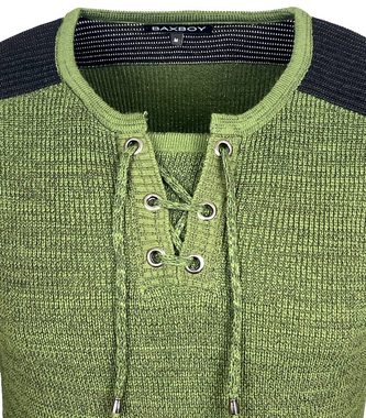 Baxboy Strickpullover Baxboy Herren Pullover V-Neck Strick-Pullover Moderner Männer