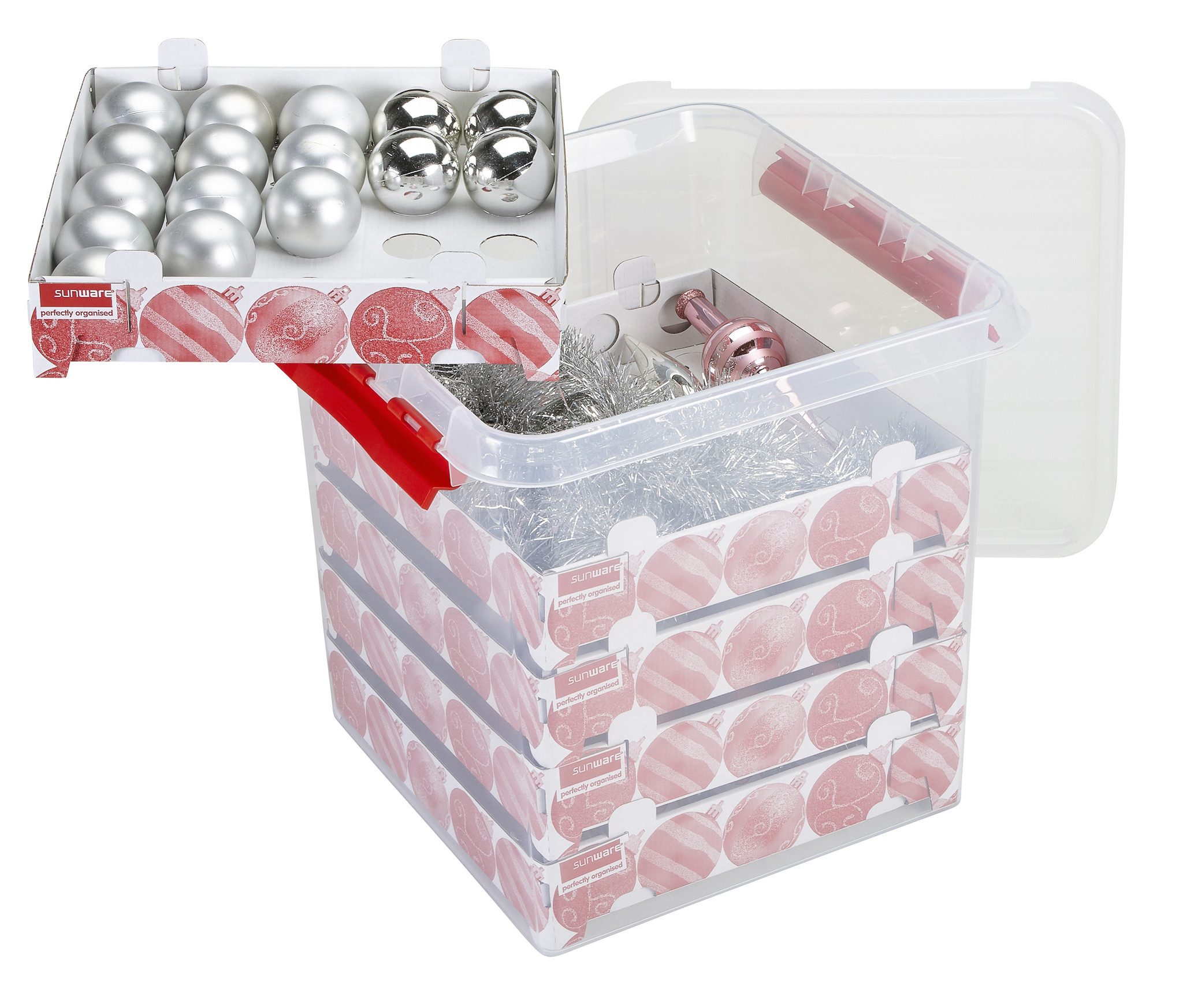 Sunware Aufbewahrungsbox Q-line Weihnachtsbox 38 L zur Aufbewahrung von Weihnachtskugeln