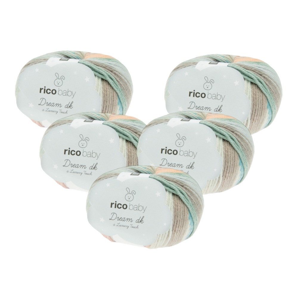Rico Design 5 x RICO BABY DREAM LUXURY TOUCH DK Häkelwolle, 244 m