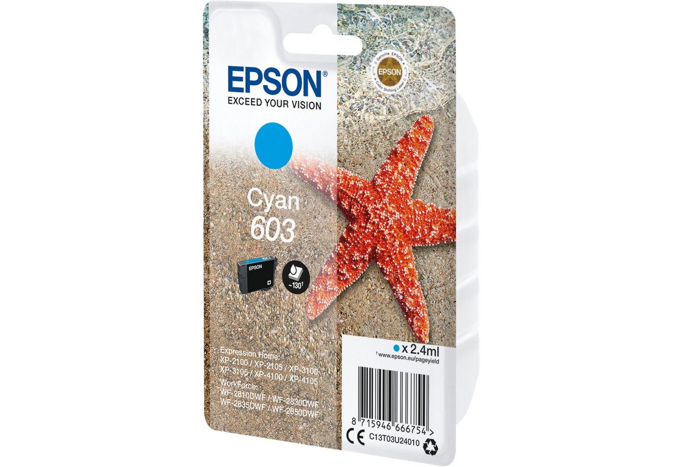 Thumbnail - Epson Epson Tinte cyan 603 (C13T03U24010) Tintenpatrone