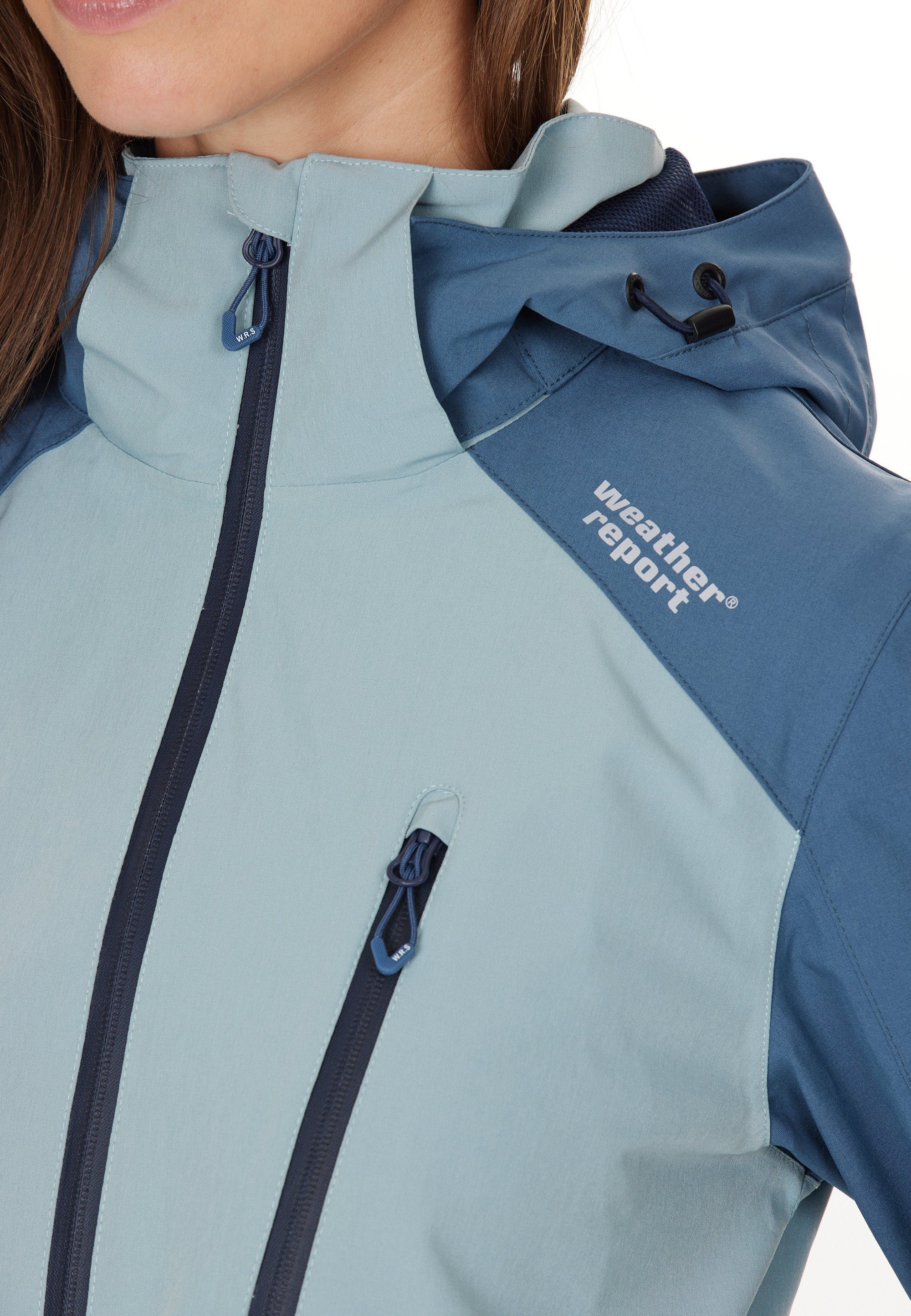 Outdoorjacke mit Beschichtung W-PRO15000 frostblau wasserdichter REPORT WEATHER CAMELIA