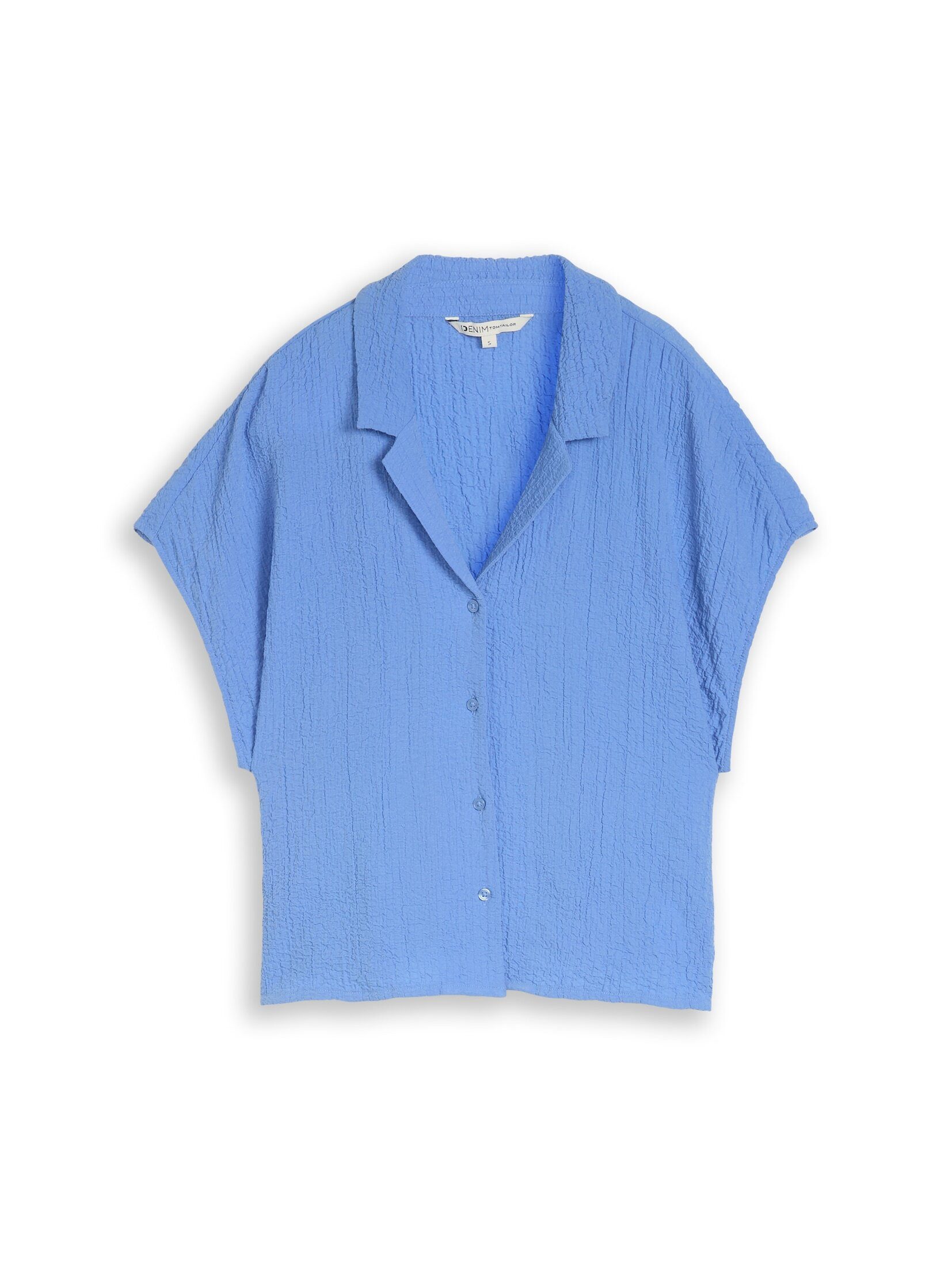TOM TAILOR Denim Kurzarmbluse Blusen & Shirts Seersucker Resort Hemdbluse