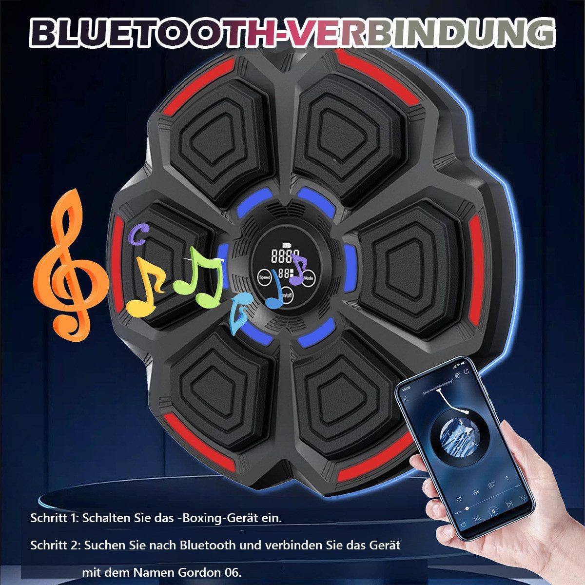 LIANNA Trainingshilfe Musik-Box-Automat für Boxtraining, Bluetooth-Verbindung, Wandmontage Musik-Boxmaschine,unterhaltsames Boxtraining zu Hause
