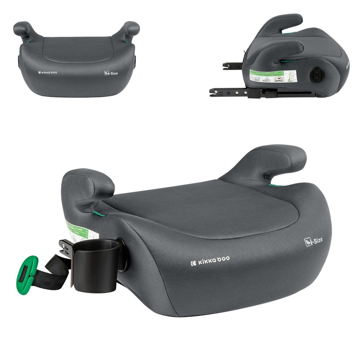 Kikkaboo Kindersitzerhöhung Kindersitz, Sitzerhöhung i-Tip, ab: 6, bis: 12, i-Size (125-150cm) ISOFIX, Armlehne